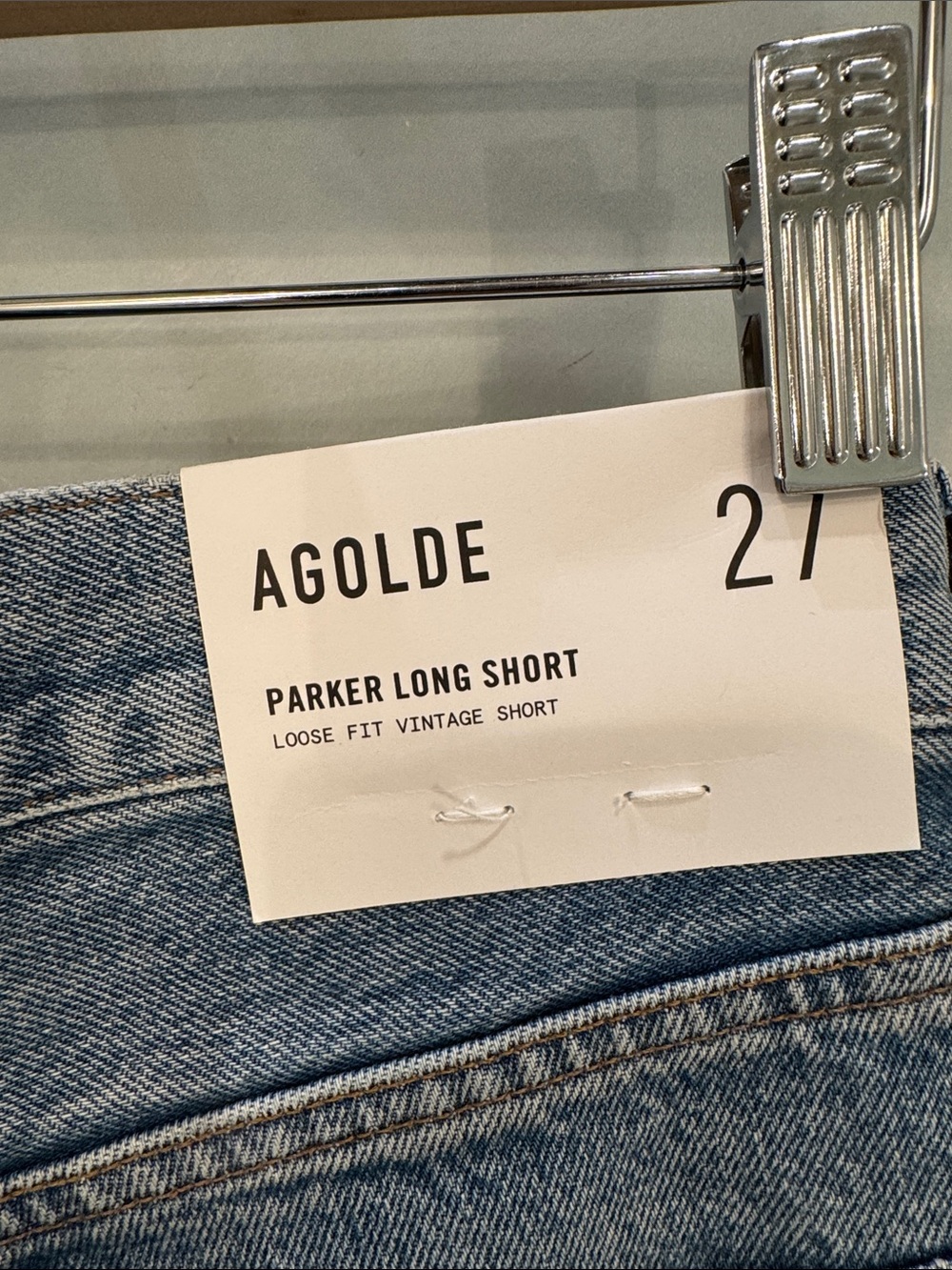 Agolde Parker Long Raw-Hem Denim Shorts - Picture 5 of 5